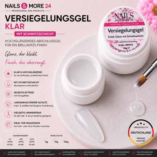 NAM24 - Versiegelungsgel Klar | mit Schwitzschicht (5-50ml)